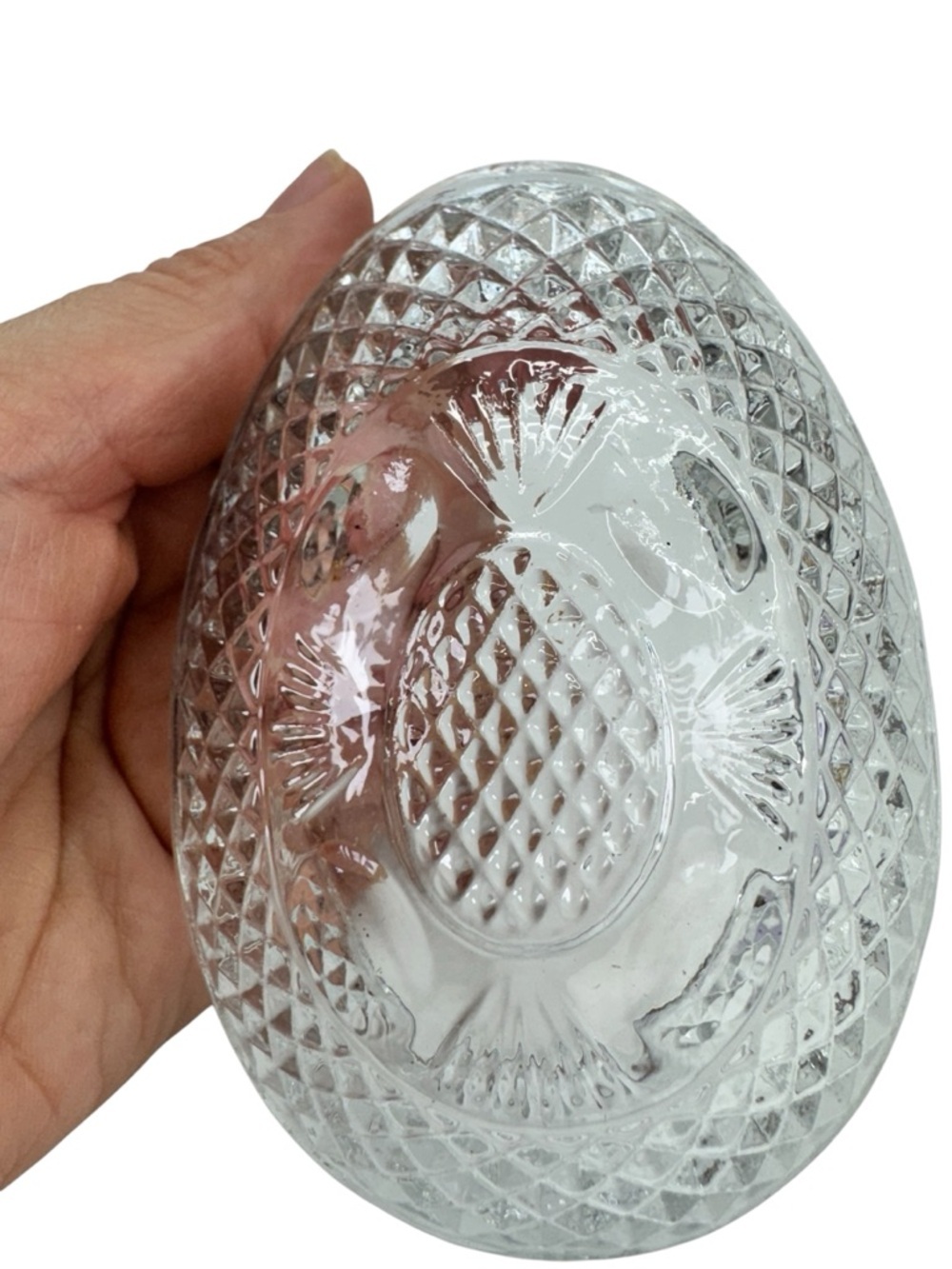 aTiara Exclusives by Fostoria Crystal Egg Trinket Dish Covered candy EASTER - Picture 6 of 10